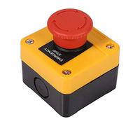 Nikou Interruptor de paro de emergencia de señal roja - Botón pulsador Interruptor de botón pulsador a prueba de intemperie, 660V 10A, plástico