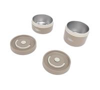 Nikou Lonchera aislada de acero inoxidable 304, a prueba de fugas, portátil, redonda, térmica, con tapa y bolsa térmica, color café profundo, 2 unidades