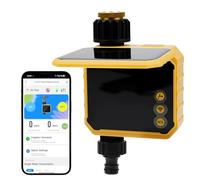 Nikou Ordenador de riego solar WiFi con 1 salida, reloj de riego inteligente, sistema de riego automático, sistema de riego para jardín con aplicación y control por voz, retardo de lluvia, para balcón