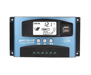 Nikou Regulador de carga solar - MPPT 40/50/60/100 A 12V 24V Pantalla LCD USB dual Función de protección de alta precisión(100A)