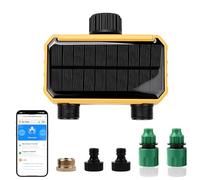Nikou Regulador de riego automático de dos canales con WiFi, ordenador de riego, reloj de riego con aplicación, control de riego con retardo de lluvia automático/manual, para balcón o terraza
