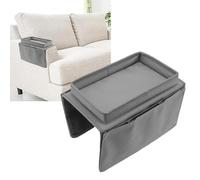 Nikou Sofá bandeja sofá brazo mesa portavasos reposabrazos plegable almacenamiento 600D Oxford tela bolsillos laterales(gris)