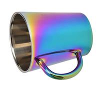 Nikou Taza de café de acero inoxidable de 300 ml con asa, colorida taza de café aislada, taza de agua de doble capa, ideal para bebidas frías y calientes