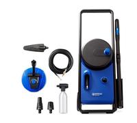 Nilfisk Core 140-8 PowerControl, limpiadora a presión vertical eléctrica, modelo para el mercado europeo, color azul, con tecnología In-Hand PAD, caudal de 474 litros por hora, potencia de 1800 W