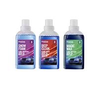 Nilfisk Kit de Limpieza de Coches - Prelavado Snow Foam + Limpiador Deep Clean + Cera Magic Wax - Detergente para Hidrolimpiadoras (500 ml c/u)