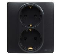 Niloé Monoblock Enchufe doble (Negro, x 2, Plástico, Montaje en la pared, Instalar)