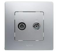 Niloé Monoblock Pieza insertada para caja de antena Final (x 2, Plateado)