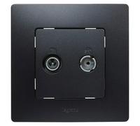 Niloé Monoblock Pieza insertada para caja de antena Intermedia (x 2, Negro)