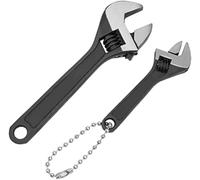 Niltracy Mini llave ajustable de 4 pulgadas y 2.5 pulgadas, llaves de mano ajustables, llave inglesa negra con herramienta de moleteado de mano de cadena para reparación de mantenimiento de