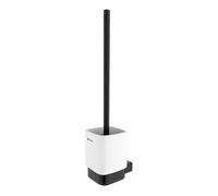 Nimco Kibo - Escobilla de WC de pared, con soporte, cerámica blanca/negro mate Ki-14094KN-90