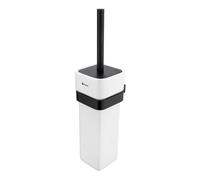 Nimco Kibo - Escobillero de pared con soporte, cerámica blanca/negra mate Ki-14094K-90