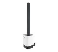 Nimco Kibo - Escobillero de pared con soporte, cerámica blanca/negra mate Ki-14094KN-HR-90