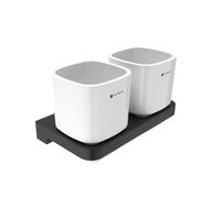 Nimco Maya - Bote de cepillo y pasta de dientes con soporte, blanco/negro MAC 29058DK-90