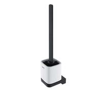 Nimco Maya - Escobillero de pared con soporte, cerámica blanca/negra mate MAC 29094KN-HR-90