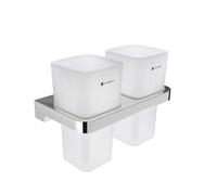 Nimco Maya - Vaso para cepillo de dientes con soporte, vidrio esmerilado/cromo MA 29058D-H-26
