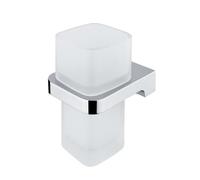 Nimco Maya - Vaso para cepillos de dientes con soporte, cristal mate/cromo MA 29058H-26