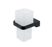Nimco Maya - Vaso para cepillos de dientes con soporte, cristal mate/negro MAC 29058H-90