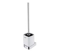 Nimco Nikau - Escobilla de WC con soporte, cerámica blanca/cromo NK 30094KN-26