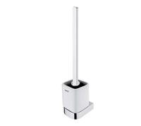 Nimco Nikau - Escobillero de pared con soporte, cerámica blanca/cromo NK 30094KN-HR-26