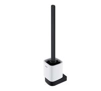 Nimco Nikau - Escobillero de pared con soporte, cerámica blanca/negra mate NKC 30094KN-HR-90