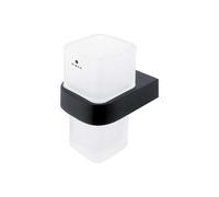 Nimco Nikau - Soporte para cepillo y pasta de dientes, vidrio /negro mate NKC 30058H-90