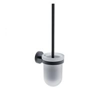 Nimco Unix - Escobilla de WC de pared, con soporte, cristal/negro mate UNC 13094WN-90