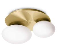 Ideal Lux NINFEA Plafón de techo 2 luces redondo DecoratiGlass latón