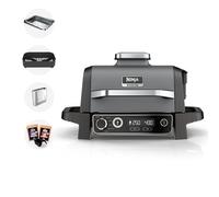 Ninja OG701UK Woodfire Electric BBQ Grill & Smoker, 7-en-1 Parrilla al aire libre y freidora de aire, asado, hornear, deshidratados, uso Woodfire Pellets, Resistente a la intemperie, Antiadherente,