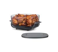 Ninja Recipiente de vidrio CleanCrisp de 4 cuartos con tapa de | Clasificación 450F, libre de PFAS y PTFE, apto para microondas, congelador y lavavajillas, se adapta a pollo de 4 libras