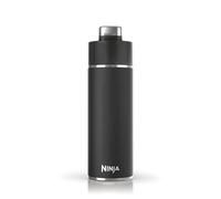 Ninja Thirsti botella de agua de acero inoxidable 530 ml, térmica con tapa antigoteo y triple aislamiento para bebidas con gas, calientes y frías, botella deportiva y de viaje, negro, DW1801EUUKBK