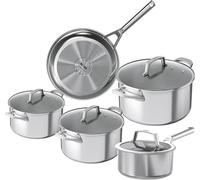 NINJA Topf- und Pfannen-Set 5tlg.Zerostick Edelstahl (Pfanne 16cm,24cm,Töpfe 16cm,18cm,20cm)