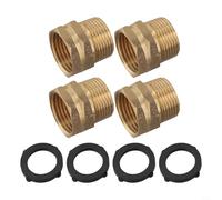 NINMORTH 4 adaptadores de manguera de latón GHT hembra de 3/4 pulgadas a macho NPT de 3/4 pulgadas, conector de agua de jardín resistente al óxido para grifo, tubería, aspersor, lavadora
