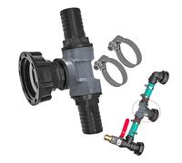 NINMORTH Adaptador en T de salida IBC S60x6 DN60 rosca hembra a kit de boquilla de manguera de 34 pulgadas con abrazaderas para agua para tanque