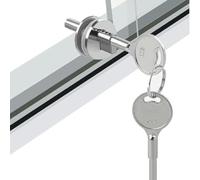 NINMORTH Cristal deslizante para cerradura de puerta con llaves, cerradura redonda de aleación de zinc, vitrina de joyería, para vidrio de 3 a 6 mm con agujero de 16 mm, color plateado