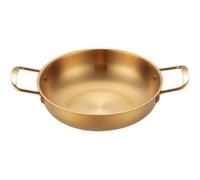 NINMORTH Paellera de acero inoxidable con asas dobles, cacerola de fondo plano para estufa y horno, sartén pulida con espejo