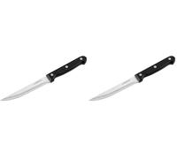 Nirosta Cuchillo Multiusos con Hoja de Acero Inoxidable y Mango de Madera de Plástico POM, Cuchillo de Cocina Versátil, Negro, 21 cm Longitud, 1 ud. (Paquete de 2)