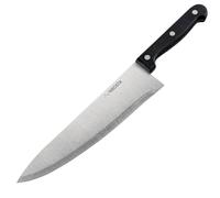 Nirosta FACKELMANN Mega Cuchillo Chef Cocinero Cortar Cebolla Carne Verduras Hoja Acero CCR Mango ergonómico Negro, 1ud, 43391