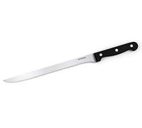Nirosta Mega Cuchillo Jamonero 36/24 cm, Hoja de Acero Afilado y Mango Ergonómico de Plástico con 3 Remaches, para Cortar Lonchas Finas de Jamón, Color Negro, 1 ud.