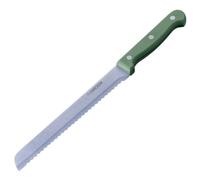 Nirosta Trio Cuchillo de Pan 32 cm, Hoja 20 cm Acero Inoxidable CCr con Filo Dentado, Mango Ergonómico POM Triple Remache, Corte Preciso en Pan y Bollería, Color Green Smoke, Garantía 3 Años, 1 ud