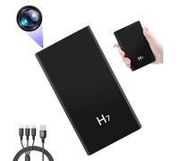 Nisanmoon Cámara Oculta Powerbank Mini Cámara Espía HD 1080P | 5000mAh Power Bank Espía Cámara Oculta, Tomar Foto / Vídeo, Visión Nocturna, Grabación en Bucle, Incluye 3 en 1 Cable USB