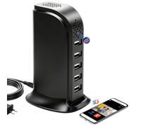 Nisanmoon Cámara Oculta WiFi, Mini Cámara Espía Oculta, Micro Cámara Oculta | WiFi 2.4/5 GHz, Cargador USB de 5 Puertos, 2 en 1, HD 1080P, Detección de Movimiento, Grabación 24/7
