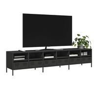 NiuBIKeLasI Mueble para TV de acero laminado en frío, color negro, 202 x 39 x 43,5 cm, 6 cajones y 6 estantes, armario para TV, armario bajo para sala de estar, dormitorio, cine en casa y juegos
