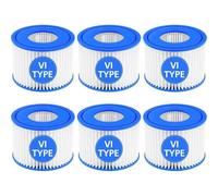 NIUGEGEGUO 2/4/6/12 Piezas Cartucho De Filtro De SPA Tipo Vi, Compatible con Bestway, Filtro De Repuesto Compatible con VI/90352E 58323 90427E For Bomba De Piscina Inflable For Jacuzzi(6PCS)