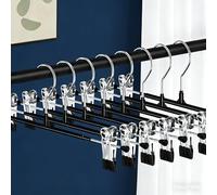 Niulab 10 perchas de metal para pantalones, perchas con clips antideslizantes, 30 cm, resistentes a la corrosión, perchas para pantalones, pantalones cortos, faldas, calcetines, ropa interior