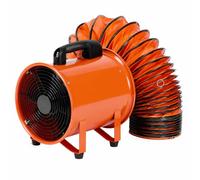 NiuLifeya Ventilador industrial portátil 320 W 220 V, ventilador de construcción con manguera de canal de 10 m, clase de protección IP44, 2800 y 3300 rpm, para obras, taller, garaje, suministro de
