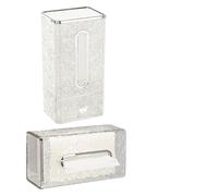 NiuLumea Caja de pañuelos montada en la pared con textura ondulada de agua, organizador de paños boca abajo para baño, cocina, inodoro, color plateado transparente