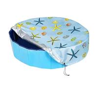 NiuLumea Cubierta de piscina redonda con cordón, lona solar de tela Oxford azul para protección contra la suciedad y los escombros, se adapta a perros y piscinas