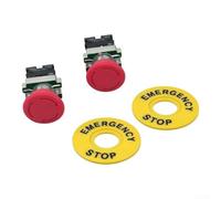 NiuLumea Interruptor de parada automática E-Stop 22mm Cabeza de seta de | Mecanismo de autobloqueo, para desconexión instantánea de energía, cabeza de hongo de metal, clasificación de 600 V