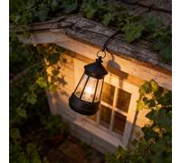 NiuLumea Paquete de 4 mini faroles solares para luces de repuesto, pantalla acrílica hexagonal resistente a la intemperie, carga de 6 a 8 horas para decoración de jardín, estatua al aire libre, color