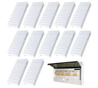 NiuLumea Paquete de 50 cubiertas de ranura de riel DIN, panel eléctrico, tablero de distribución de caja de fusibles de agujero modular, blanco ABS en blanco compatible con Hager para Schneider